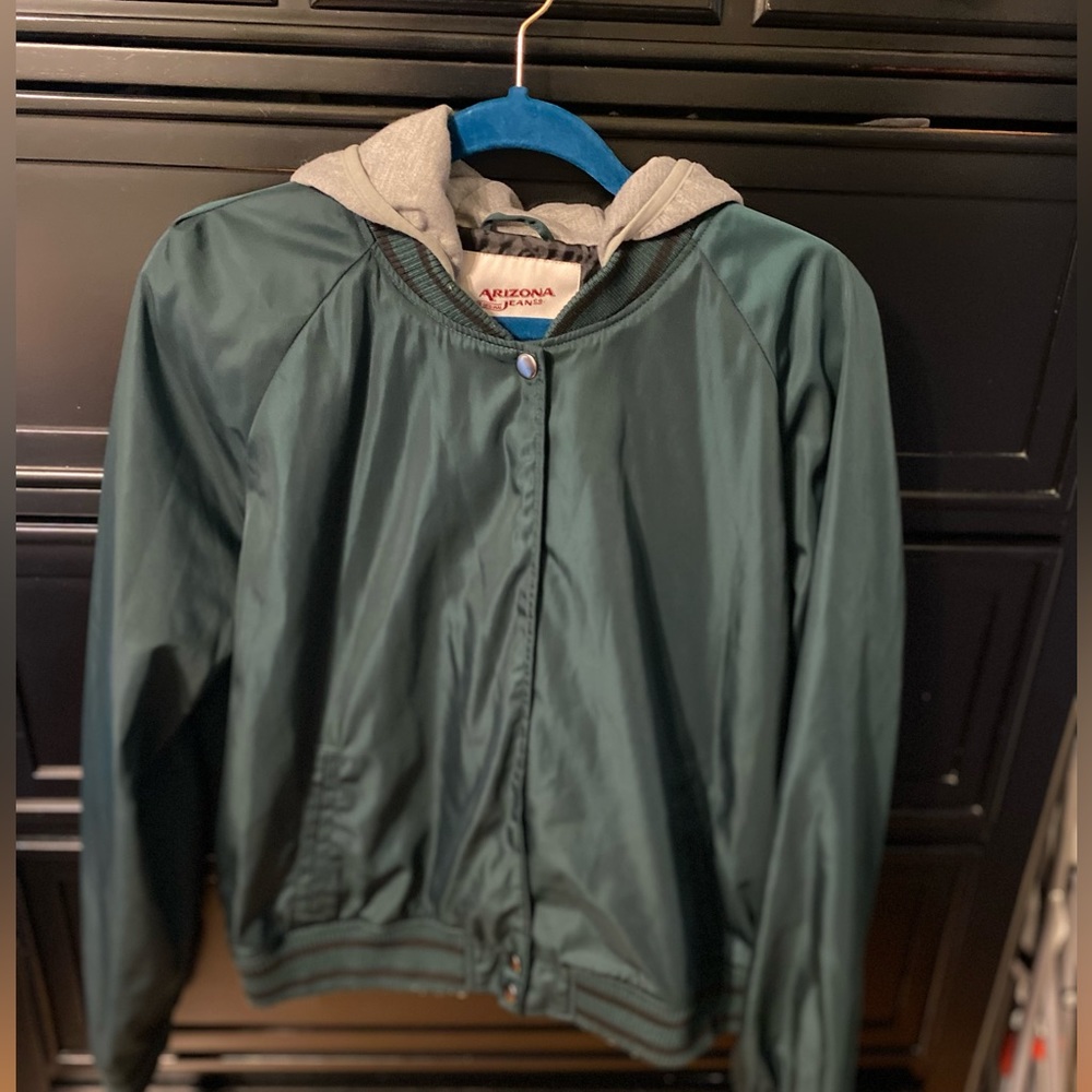 Arizona Green Hooded Letterman Jacket